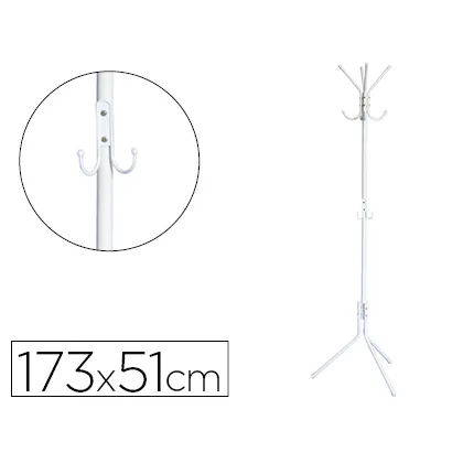 Perchero Metalico Q-Connect Blanco 8 Colgadores 173X51 CM