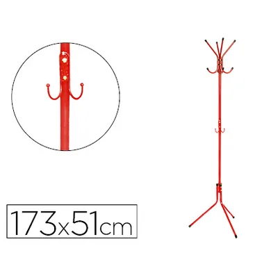 Q-CONNECT Perchero Metalico Q-Connect Rojo 8 Colgadores 173X51 CM