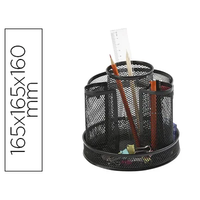 Q-CONNECT Organizador Sobremesa Q-Connect KF17294 Metalico Giratorio Rejilla Negra 165X165X160 MM