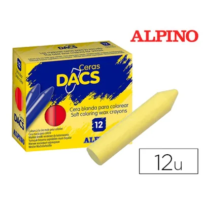 DACS Lapices Cera Dacs Unicolor Amarillo Claro Caja de 12 Unidades