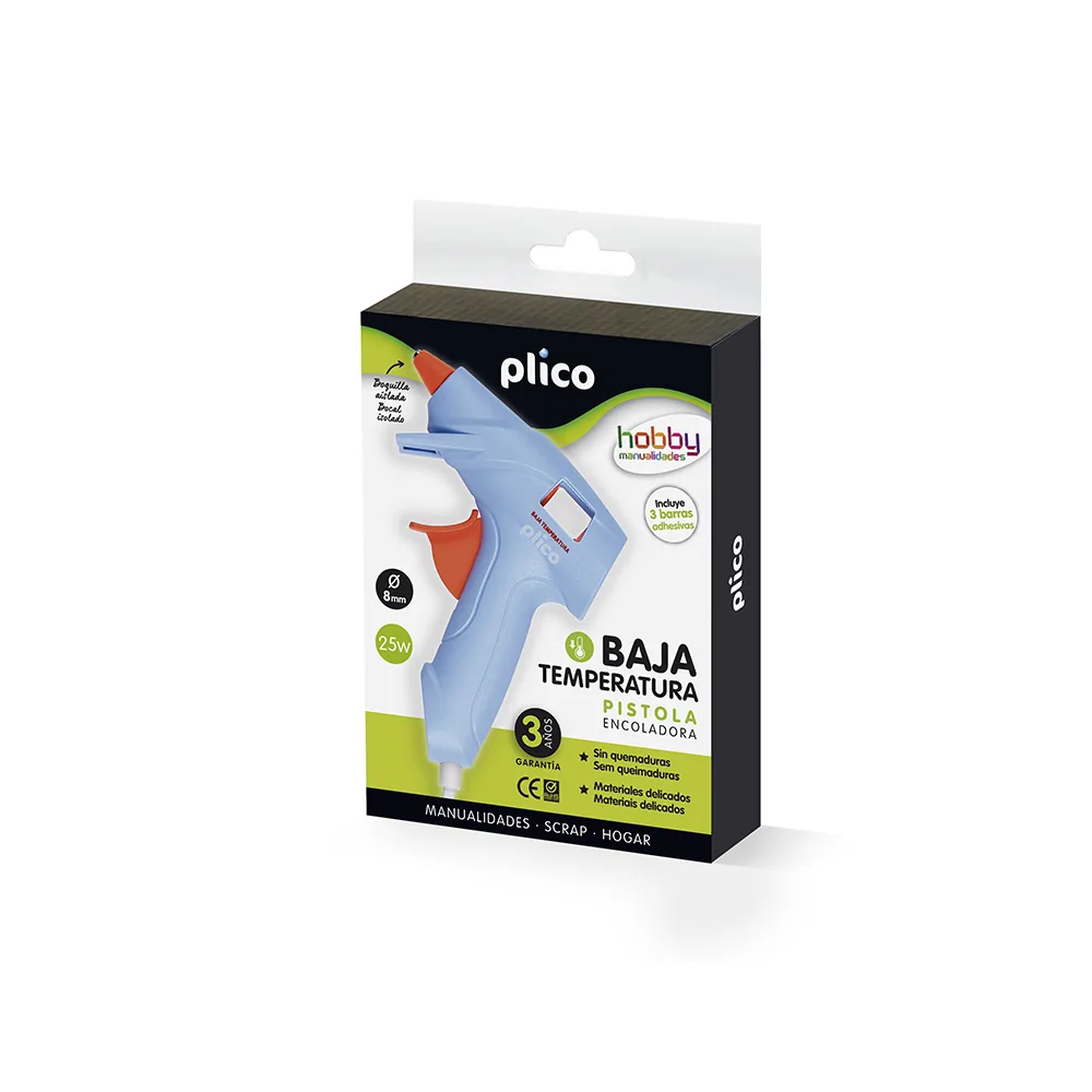 Pistola de Silicona Caliente Mini Plico Baja Temperatura 25W