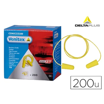 DELTA Protector Auditivo Delta Plus Conico con Cordon Caja 200 Pares