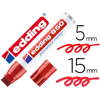 EDDING Rotulador Edding Marcador Permanente 850 Rojo Punta Biselada 5-15 MM Recargable