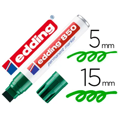 EDDING Rotulador Edding Marcador Permanente 850 Verde Punta Biselada 5-15 MM Recargable