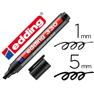 EDDING Rotulador Edding Marcador Permanente 330 Negro Punta Biselada 1-5 MM Recargable