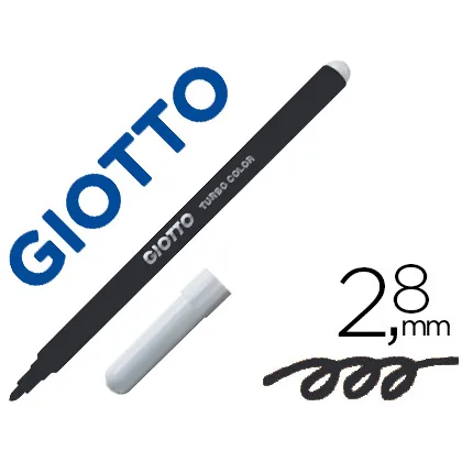 Rotulador Giotto Turbo Color Lavable con Punta Bloqueada Unicolor Negro