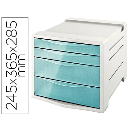 Fichero Cajones de Sobremesa Esselte Colour Ice Plastico 4 Cajones Color Azul 245X365X285 MM