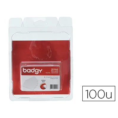 BADGY Tarjeta Pvc para Impresora Badgy Grosor 0,50 MM Pack de 100 Unidades
