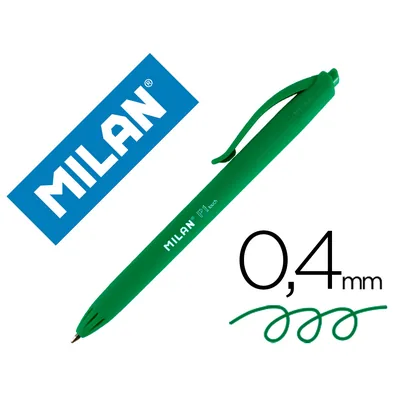 MILAN Boligrafo Milan P1 Retractil 1 MM Touch Verde