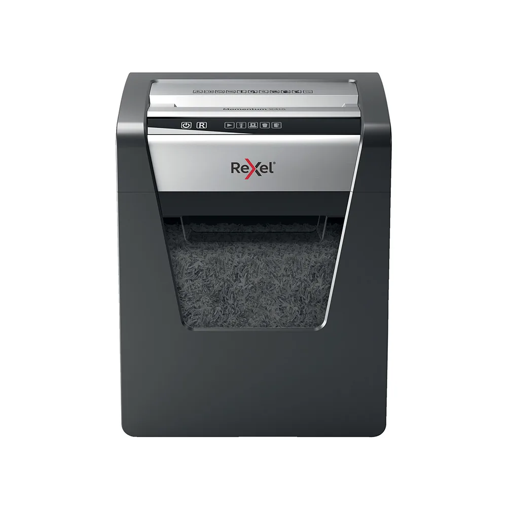 Destructora de Documentos Rexel Momentum X410 Capacidad de Corte 10 Hojas Destruye Grapas y Clips Papelera 23 L