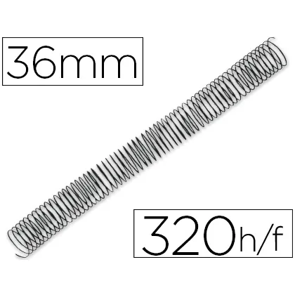 Espiral Metalico Q-Connect 64 5:1 36MM 1,2MM Caja de 25 Unidades