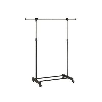UNILUX Perchero Unilux Extensible con 4 Ruedas Giratorias Ajustable Altura Negro/cromado 80/150 X