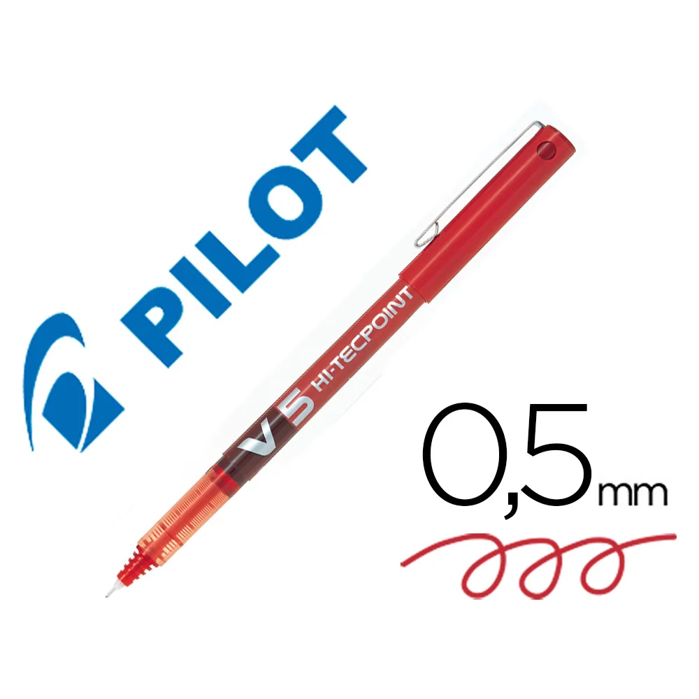 Rotulador Pilot Punta Aguja V-5 Rojo 0.5 MM