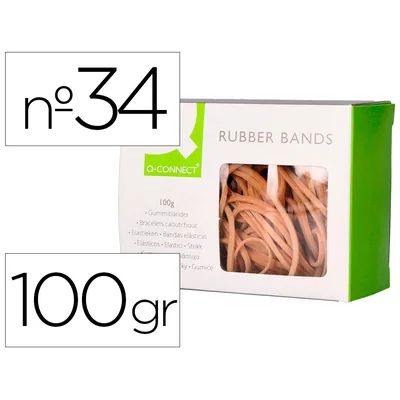 Q-CONNECT Gomillas Elasticas Q-Connect 100 GR 100X3 MM Numero 34