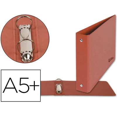 DAS Carpeta de 2 Anillas 25MM Redondas Liderpapel Cuarto Apaisado Carton Cuero