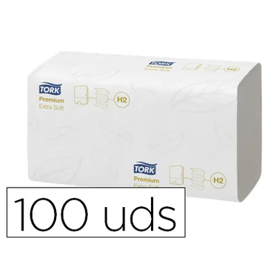 TORK Toalla Secamanos Tork Xpress Extrasuave Engarzada 2 Capas 34X21,2 CM Paquete de 100 Unidades
