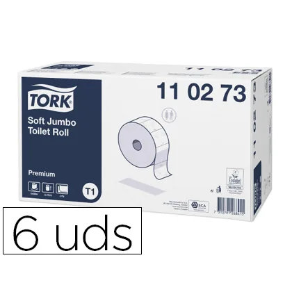 Papel Higienico Tork Jumbo Suave 2 Capas 360 M para Dispensador T1 Paquete de 6 Rollos