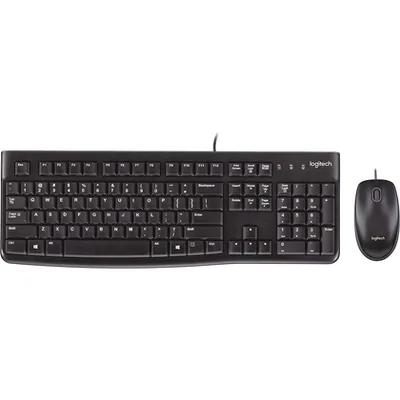 LOGITECH Set Teclado + Raton Logitech MK120 Usb con Cable Negro