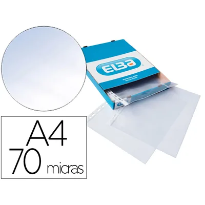 ELBA Funda Multitaladro Elba Standard DIN A4 70 Micras Cristal Caja de 100 Unidades