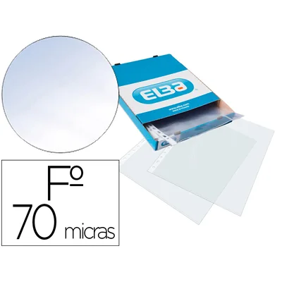 ELBA Funda Multitaladro Elba Standard Folio 70 Micras Cristal Caja de 100 Unidades