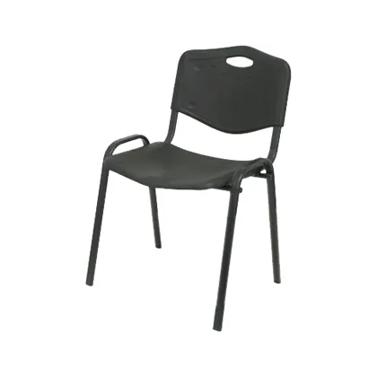 Silla Apilable Pyc Estructura Metal Asiento Respaldo Pvc Ergonomica 810X480MMX420 MM Color Negro