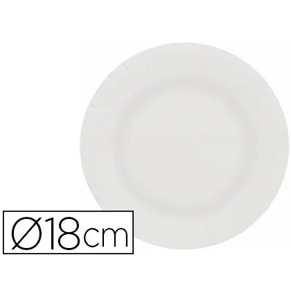 Plato Papel Reciclable Blanco 18 CM Paquete 50 Unidades