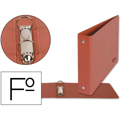 Carpeta de 2 Anillas 25MM Redondas Liderpapel Folio Apaisado Carton Cuero