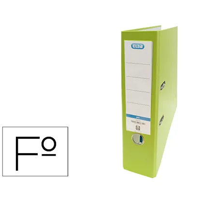 Archivador de Palanca Elba Carton Forrado Pvc con Rado Top Folio Lomo 80 MM Verde Lima