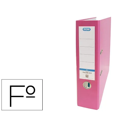 Archivador de Palanca Elba Carton Forrado Pvc con Rado Top Folio Lomo 80 MM Rosa
