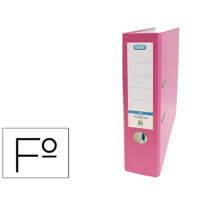 ELBA Archivador de Palanca Elba Carton Forrado Pvc con Rado Top Folio Lomo 80 MM Rosa