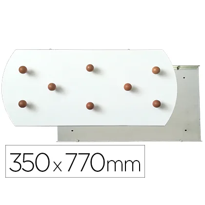 Perchero Sie Pared Blanco 8 Colgadores Madera Haya 350X770 MM