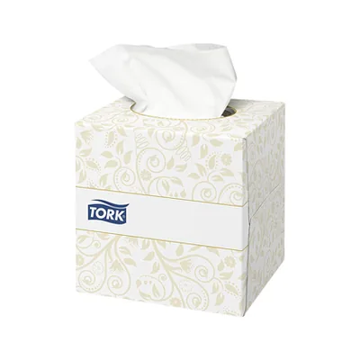TORK Pañuelos Faciales Tork Extrasuaves 2 Capas 20,9X20 CM Caja Cubo de 100 Unidades