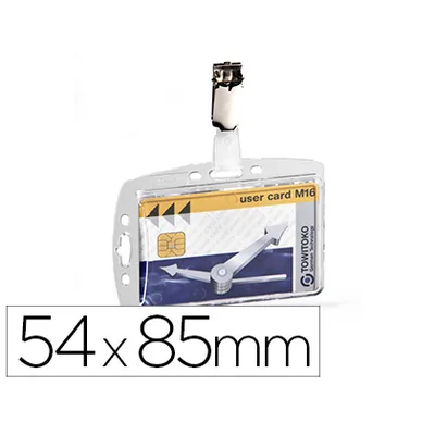DURABLE Identificador con Pinza Durable Acrilico Horizontal para Pases de Seguridad 54X85 MM