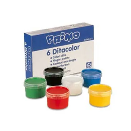 Pintura de Dedos Primo 250 G Caja de 6 Unidades Colores Surtidos