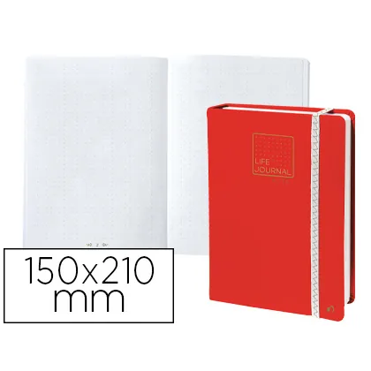 Libreta Quo Vadis Life Journal Infinite Dots Puntos 15X21 CM 224 Hojas Tapa Similpiel Rojo