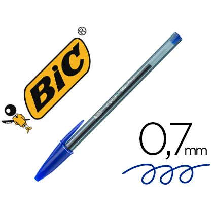 Boligrafo Bic Cristal Ultrafine Punta Forma Aguja 0,7 MM Azul