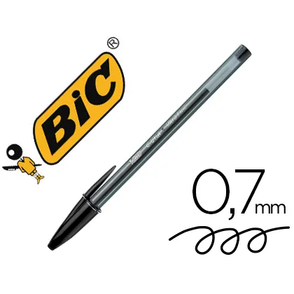 Boligrafo Bic Cristal Ultrafine Punta Forma Aguja 0,7 MM Negro