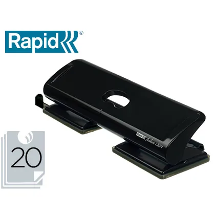 Taladrador Rapid Fashion FC20/4 Metalico Color Negro 4 Taladros Capacidad 20 Hojas