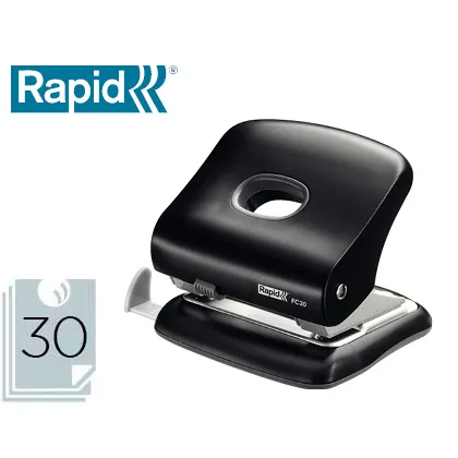 Taladrador Rapid FC30 Plastico Color Negro Capacidad 30 Hojas