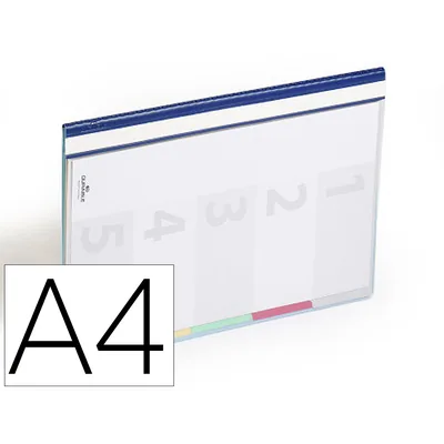 DURABLE Carpeta Clasificadora con Fastener Durable Divisoflex DIN A4 con 5 Separadores E Indice Lomo Color Azul