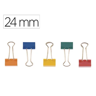 Q-CONNECT Pinza Metalica Q-Connect Reversible n.2 24 MM Caja de 10 Unidades Colores Surtidos