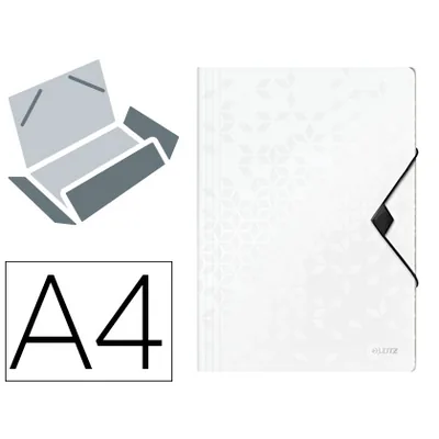 LEITZ Carpeta Leitz Wow Gomas Solapas Polipropileno DIN A4 Color Blanco