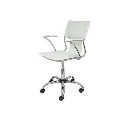 Silla Giratoria Pyc Respaldo Medio Regulable en Altura Similpiel Blanca 860+90X480X440 MM