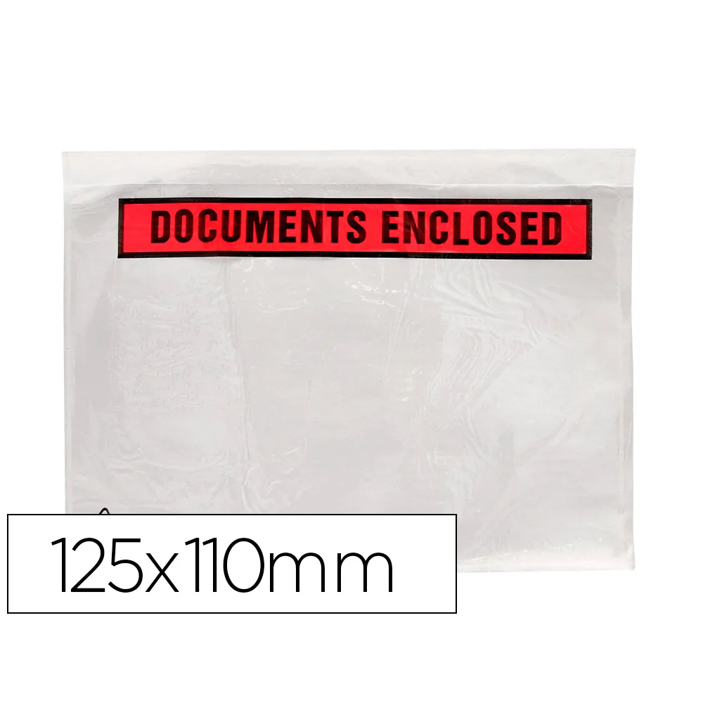 Sobre Autoadhesivo Q-Connect Portadocumentos 125X110 MM Sin Ventana Paquete de 100 Unidades