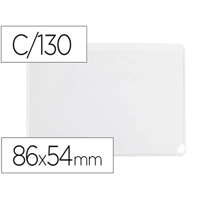 Q-CONNECT Funda Portadocumento Q-Connect Dni 130 Micras Pvc Transparente con Uñero 86X54 MM