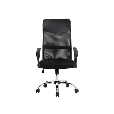 Q-CONNECT Silla de Direccion Q-Connect Base Metal Respaldo Alto Regulable en Altura 1110+100MM Alto Piel y Malla