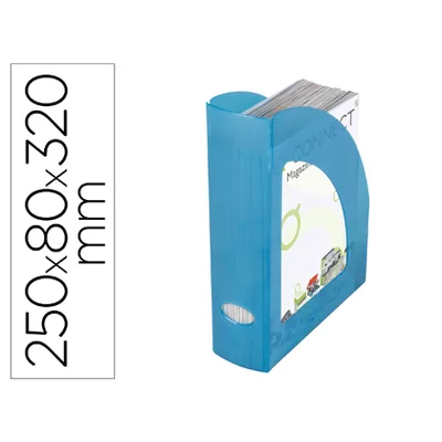 Q-CONNECT Revistero Plastico Q-Connect Azul Translucido