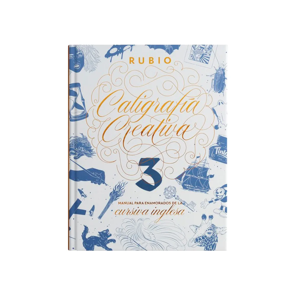Libro de Caligrafia Rubio Creativa 3 Manual para Enamorados de la Cursiva Inglesa 120 Paginas Tapa Dura