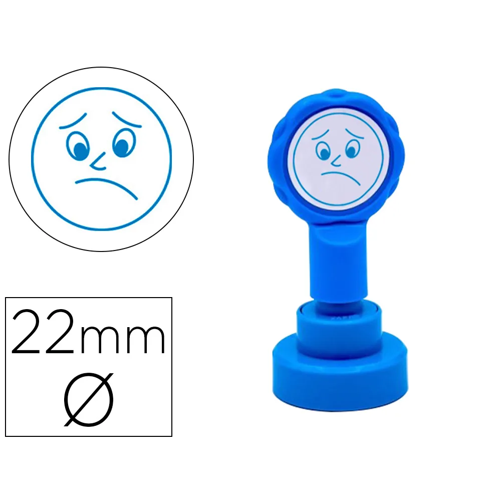 Sello Artline Emoticono Disgusto Color Azul 22 MM Diametro