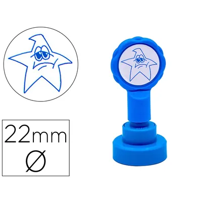 ARTLINE Sello Artline Emoticono Estrella Triste Color Azul 22 MM Diametro